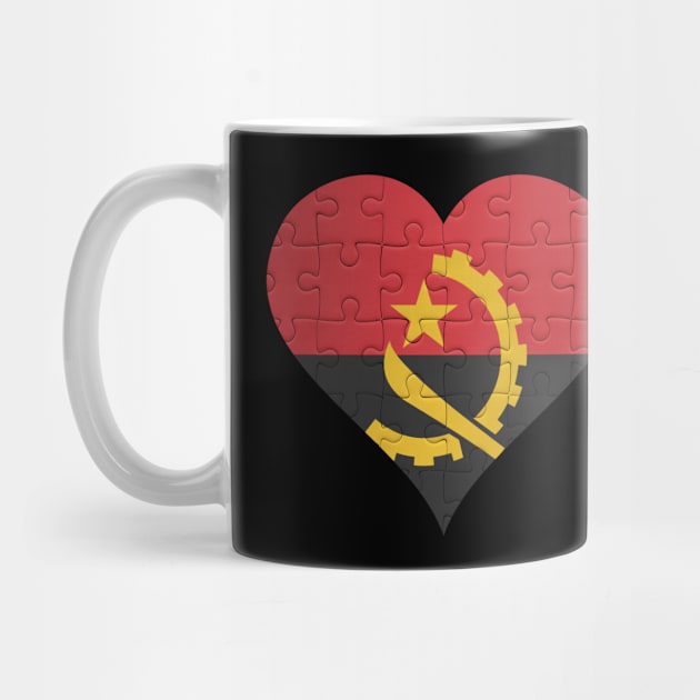 Angolan Jigsaw Puzzle Heart Design - Gift for Angolan With Angola Roots by Country Flags